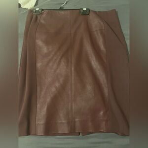 Karen Millen Burgundy Faux Leather Skirt